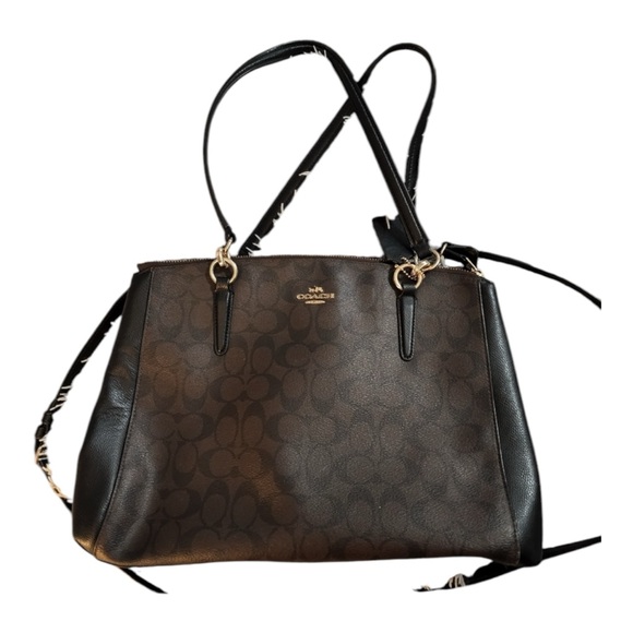 Coach Signature Small Christie Carryall F58291 Brown/Black - Picture 2 of 16
